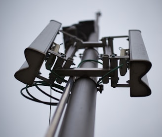 black and gray electric post